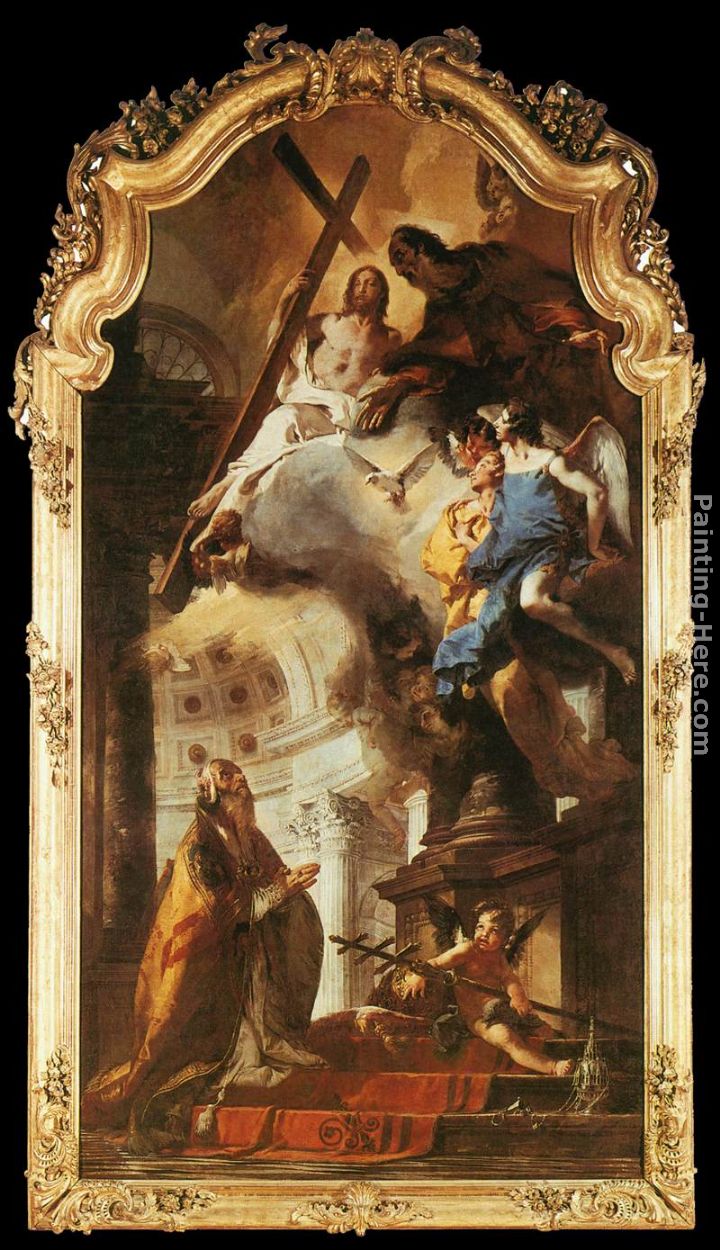 Pope St Clement Adoring the Trinity painting - Giovanni Battista Tiepolo Pope St Clement Adoring the Trinity art painting
